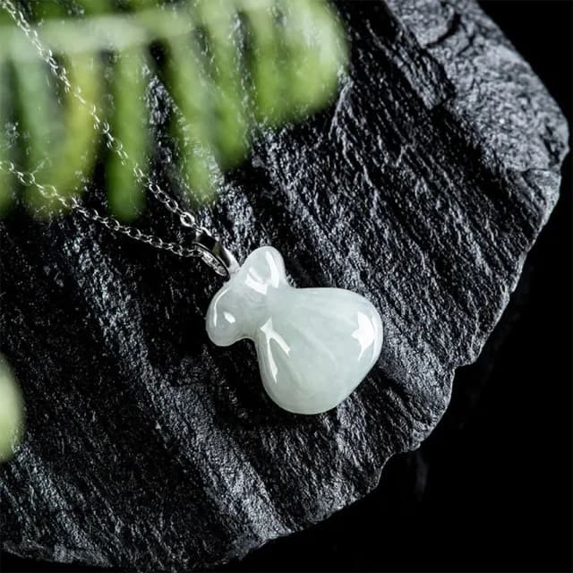 【LEESA】父親節禮物 翡翠項鍊\緬甸玉\招財\貴人\小福袋\玉石項鍊\吊墜\玉墜\925純銀\冰種玉\掛件\玉石掛件
