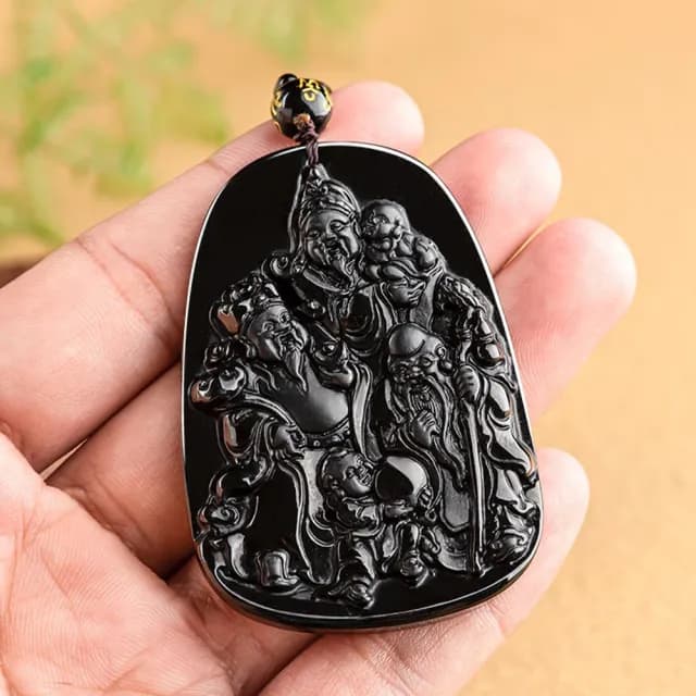 【KT DADA】吊墜 冰種 玉石 掛件 玉佩 項鍊 飾品 翡翠項鍊 墨玉 福祿壽 財富 長壽 護身符 玉墜