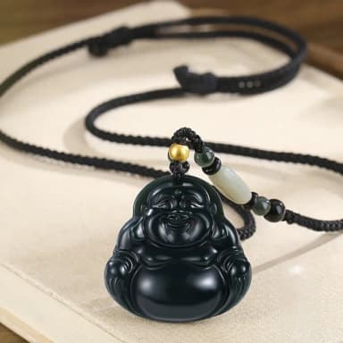 【KT DADA】佛像 佛牌項鍊 吊飾 吊墜 足金999 飾品 項鍊 項鍊男 和田玉 彌勒佛 編繩項鍊 首飾