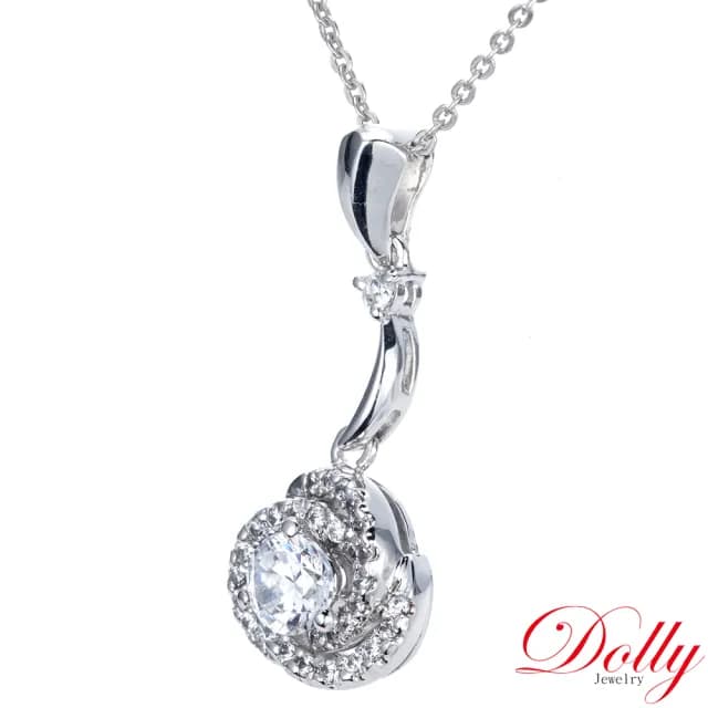 【DOLLY】情人節禮物 0.50克拉 天然鑽石 F/VS2 完美車工14K金項鍊-007(母親節 情人節 交換禮物首選)