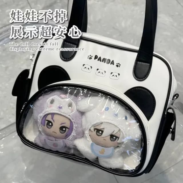 【Y2K潮流】可愛熊貓肩背痛包(偶像小卡套 二次元周邊 手提包 側肩包 演唱會 痛包 生日禮物 娃包