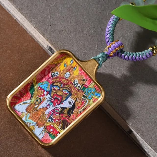 【LEESA】編織項鍊\掛脖飾品\唐卡掛飾\男女通用\新中式\民族風飾品\項鍊\札基拉姆\藏式項鍊\女