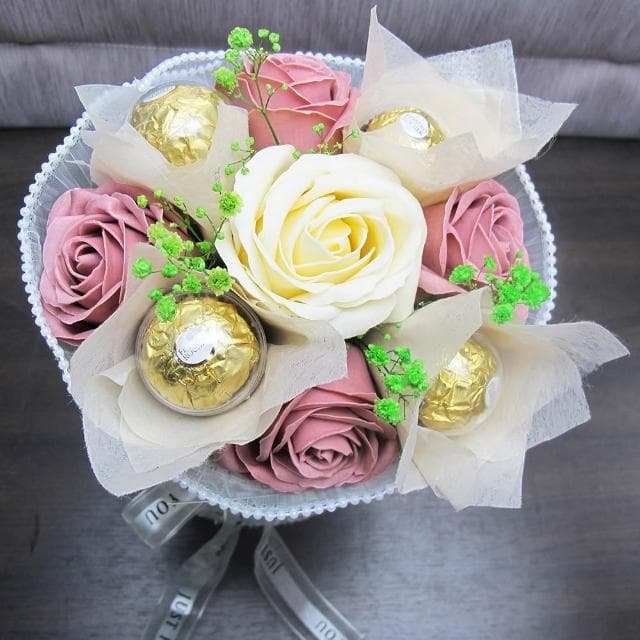 【花享手作】熊熊金莎玫瑰香皂花束(重要節日/情人節/告白禮物/畢業季/永生花/花禮)