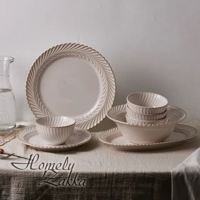 【Homely Zakka】日式創意復古窯變釉陶瓷餐盤碗餐具_魚盤31cm(湯盤 餐具 餐盤 盤子 器皿)