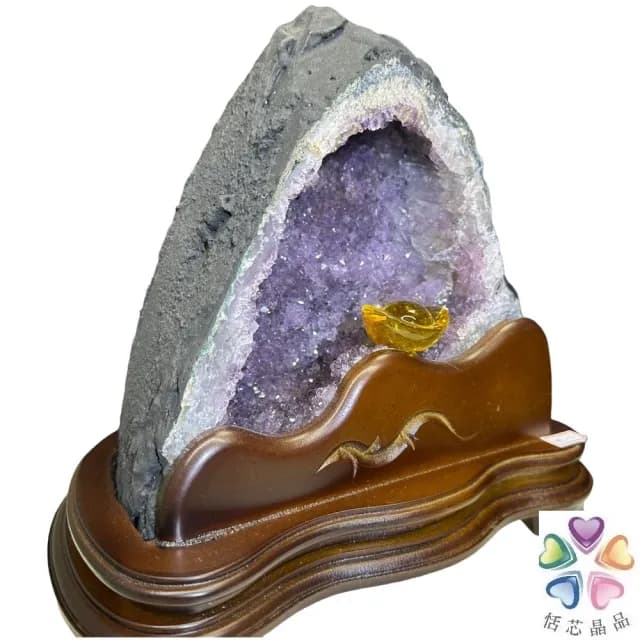 【恬芯晶品】5.25kg精選巴西金型紫水晶洞新居財位擺設OK9(紫鈦晶晶洞開運招財招貴人開業財位新春禮物)