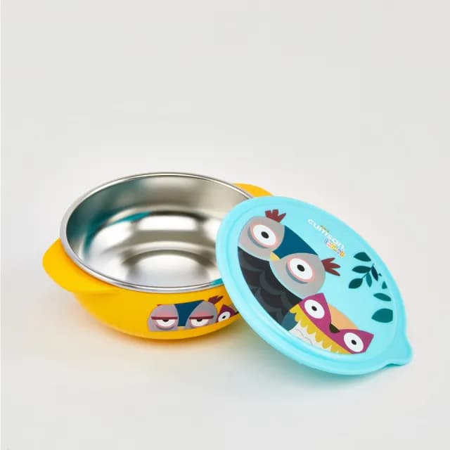 【CUITISAN 酷藝師】316可微波不鏽鋼 小鷹主食碗 400ml(三色可選/兒童餐具/酷夢系列)