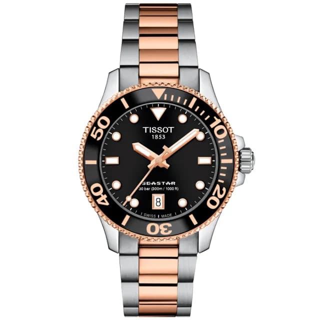 【TISSOT 天梭 官方授權】SEASTAR 1000 潛水石英對錶 畢業禮物 送禮 推薦(T1204102205101+T1202102205101)