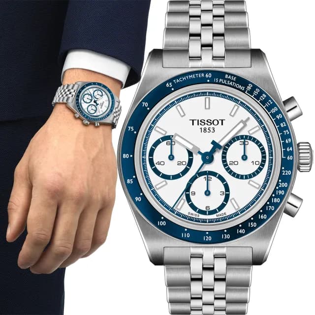 【TISSOT 天梭】PR516 T149.462.11.011.00 三眼計時機械手錶 男錶-41mm 禮物 送禮 推薦(T1494621101100)