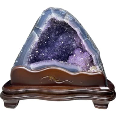 【恬芯晶品】7.95kg精選巴西金型紫水晶洞新居財位擺設OK25(紫鈦晶晶洞開運招財招貴人開業財位新春禮物)