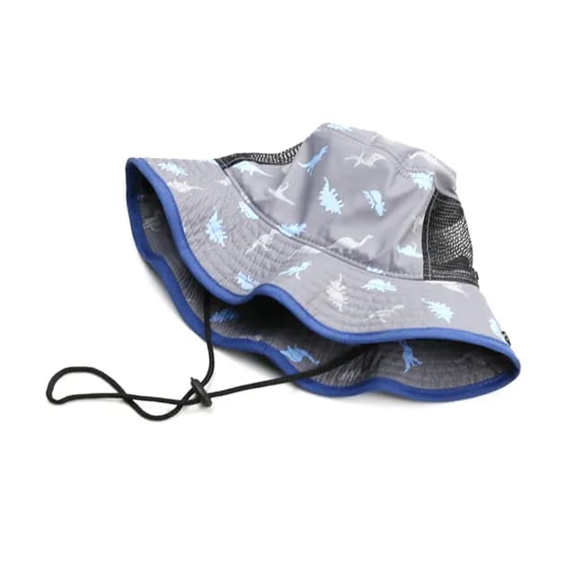 【橘魔法】滿印恐龍透氣網眼防曬遮陽帽(盆帽 漁夫帽 大童 帽子 圓帽 防曬 童帽 遮陽帽 男童 兒童 童裝)