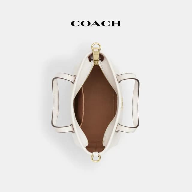 【COACH】蔻馳官方直營 CITY經典Logo迷你托特手袋-IM/白色/粉筆白色(CW032)