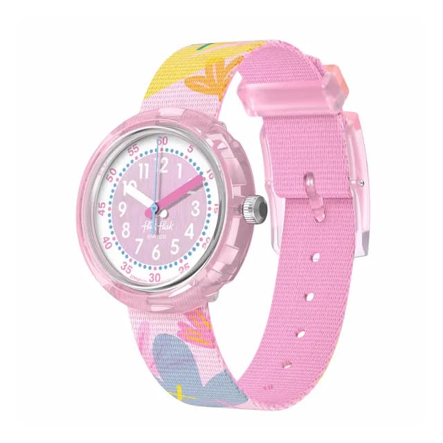 【Flik Flak】兒童錶 PASTEL PARADISE 兒童手錶 兒童禮物 瑞士錶 編織錶帶(31.85mm)