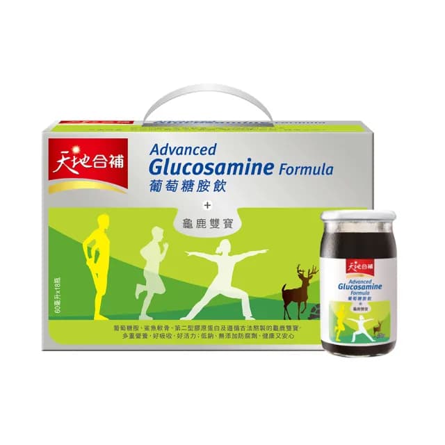 【天地合補】葡萄糖胺飲禮盒60mlx18入x1盒(共18入 中秋節禮盒/送禮推薦)