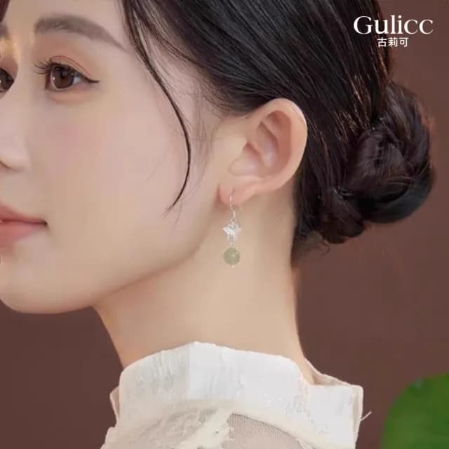 【Golicc】中式富貴 蝴蝶耳墬 耳環(七夕 情人節 生日 飾品 耳釘 耳飾 耳墜 禮物)