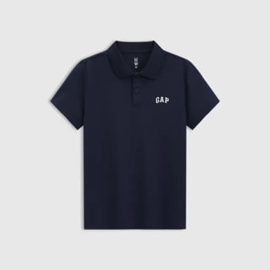【GAP】男童裝 Logo印花短袖POLO衫-海軍藍(767189)