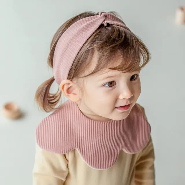 【Happy Prince】韓國製 Fleecy馬卡龍雙面嬰兒童花瓣圍兜(寶寶口水巾花朵花形)