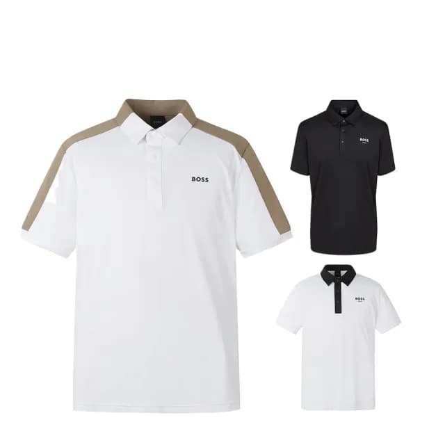 【BOSS GOLF】COLOR-BLOCKED SHORT-SLEEVE COLLAR/BACK LOGO POINTED COLLAR男士 高爾夫POLO衫(三款任選)