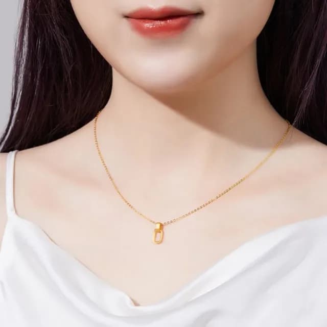 【Penny珮妮】999黃金環環相扣吊墜項鍊(母親節禮物 交換禮物 送女友 生日禮物 情人節 尾牙 新年禮物 結婚)