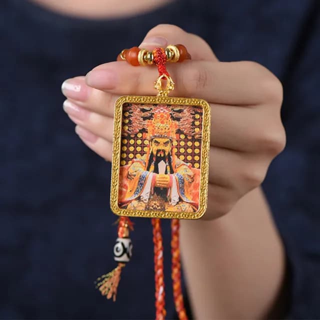 【LEESA】情人節禮物 唐卡項鍊\龍五爺\吊墜項鍊\藏式項鍊\編繩項鍊\手工編織\五路財神\禮物\招財\事業運\項