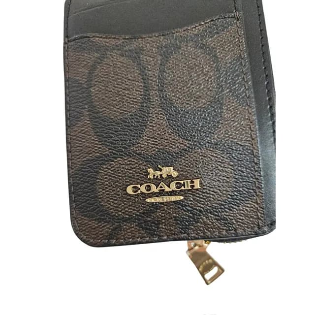 【COACH】馬車logo緹花手掛式票卡 零錢包 禮盒禮袋組 多色可選(贈原廠紙袋紙盒/七夕情人節)