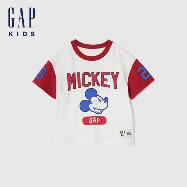 【GAP】男幼童裝 Logo純棉印花圓領短袖T恤-白色(779676)