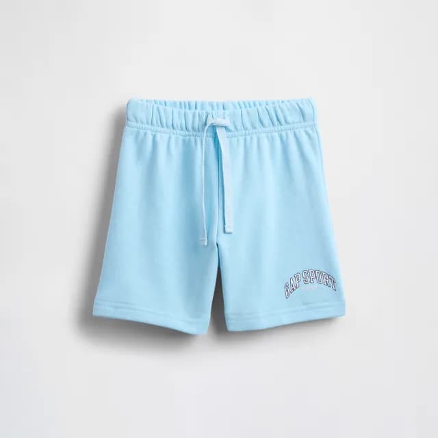 【GAP】男幼童裝 Logo印花抽繩鬆緊短褲-淺藍色(781621)