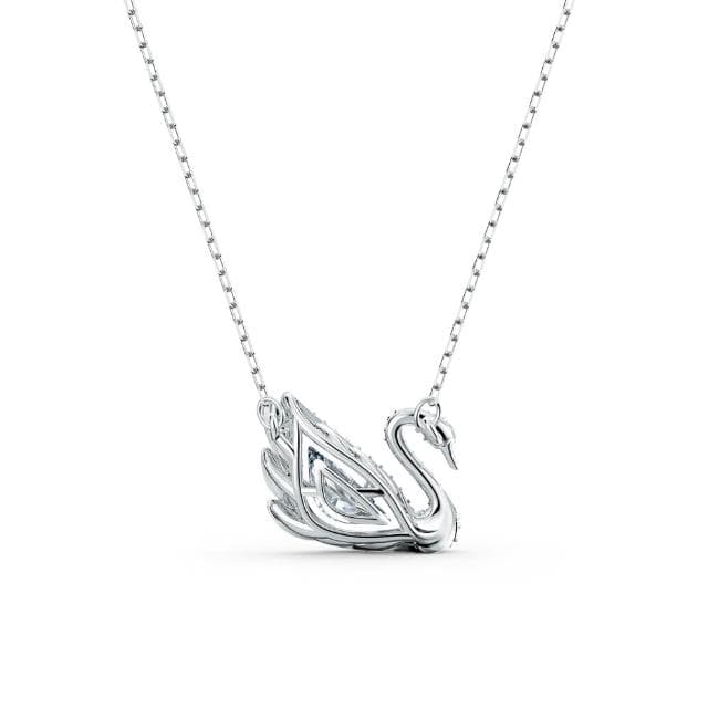 【SWAROVSKI 官方直營】Swan 項鏈 天鵝 白色 鍍白金色
