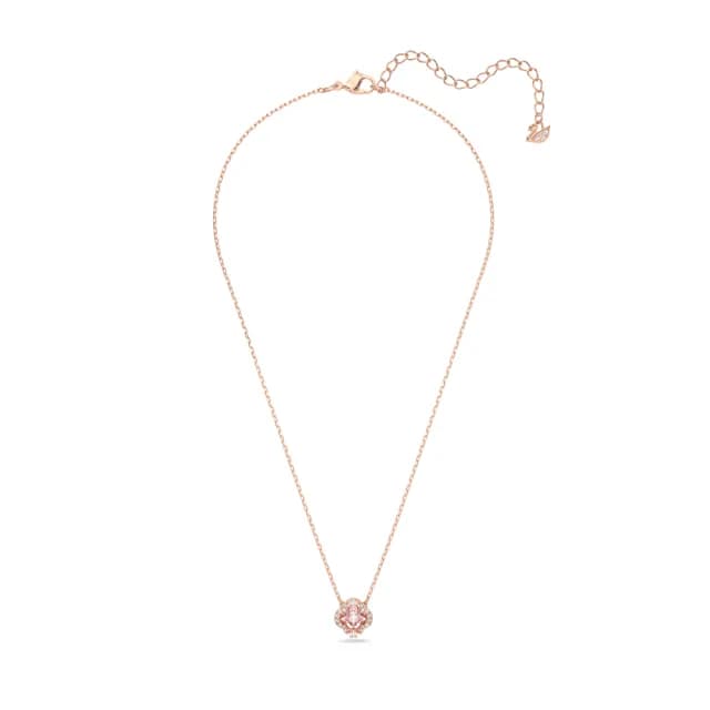 【SWAROVSKI 施華洛世奇】Una 項鏈 幸運草 粉紅色 鍍玫瑰金色(情人節禮物)