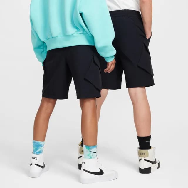 【NIKE 耐吉】短褲 童裝 大童 男女童 運動褲 K NSW CITY UTILITY CARGO SHORT 黑 FZ4903-010