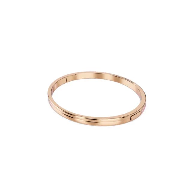 【SWAROVSKI 施華洛世奇】Connexus 手鐲 圓形切割 `Love is around` 粉紅色 鍍玫瑰金色(情人節禮物)