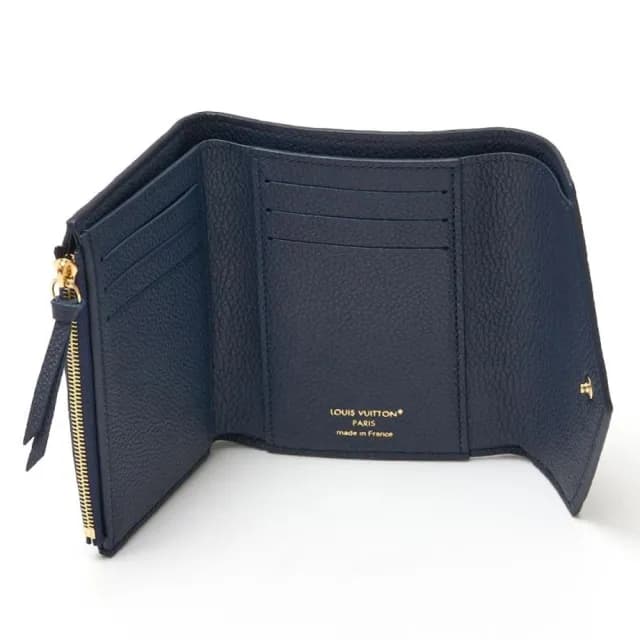 【Louis Vuitton 路易威登】M83590經典Monogram壓花Victorine系列三折錢包短夾(海軍藍)