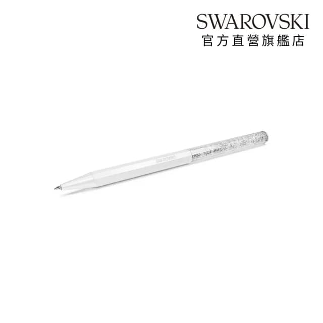 【SWAROVSKI 施華洛世奇】Crystalline 圓珠筆 八邊形 白色(情人節禮物)