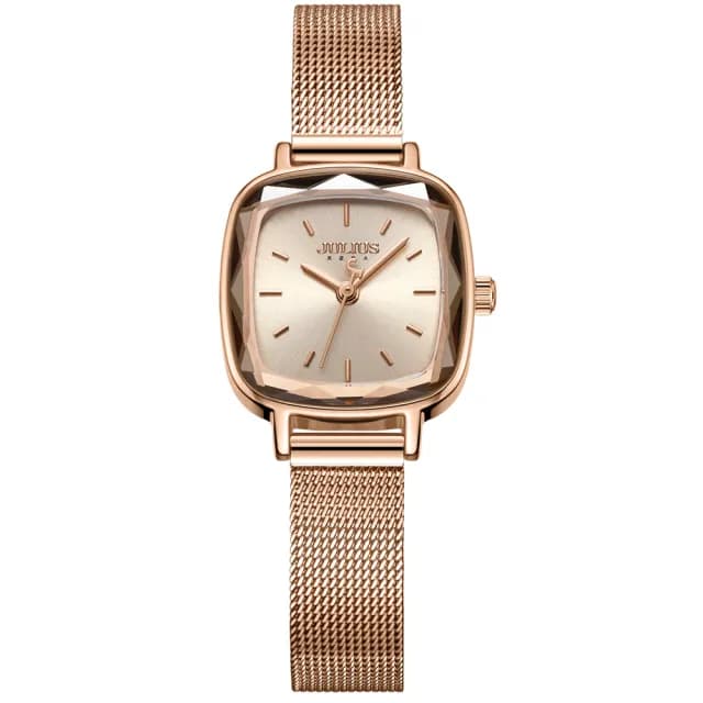 【JULIUS 聚利時】皮諾可 米蘭切割鏡面方形腕錶 JA-1148(五色/22mm)