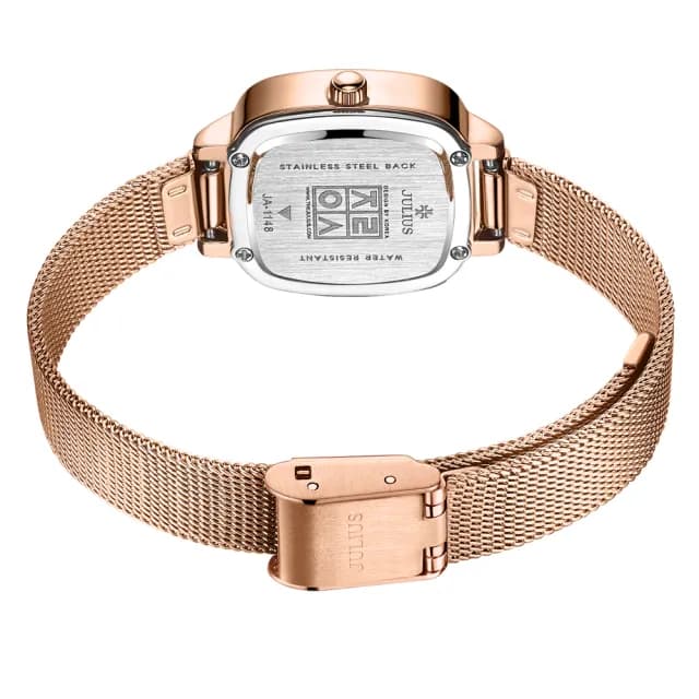 【JULIUS 聚利時】皮諾可 米蘭切割鏡面方形腕錶 JA-1148(五色/22mm)