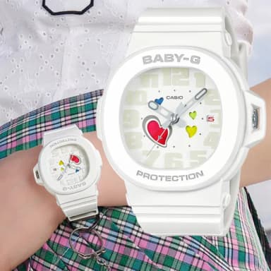 【CASIO 卡西歐】BABY-G 俏皮愛心 繽紛轉盤指針女錶 手錶 送禮 禮物 推薦(BGA-10-7A)