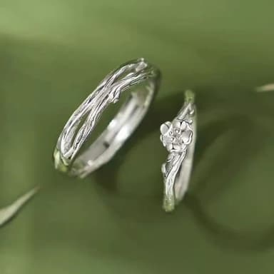 【KT DADA】求婚戒指 情人節禮物 指環 交叉戒指 銀戒 戒指 飾品 情侶戒指 對戒 飾品男 桔梗花 可調節