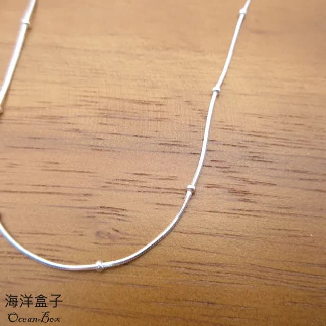 【海洋盒子】46cm。質感閃亮小球蛇鍊S990足銀純銀項鍊(女用項鍊.可單戴)
