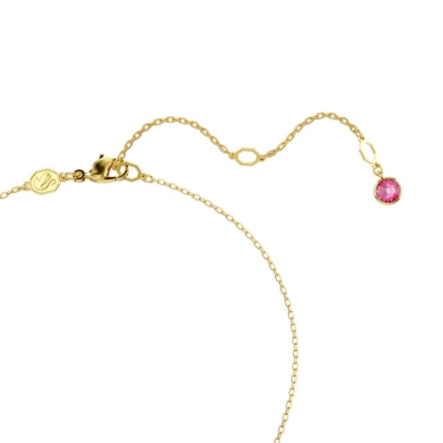 【SWAROVSKI 施華洛世奇】Gema 鏈墜 混合式切割 水晶珍珠 花朵 粉紅色 鍍金色(情人節禮物)