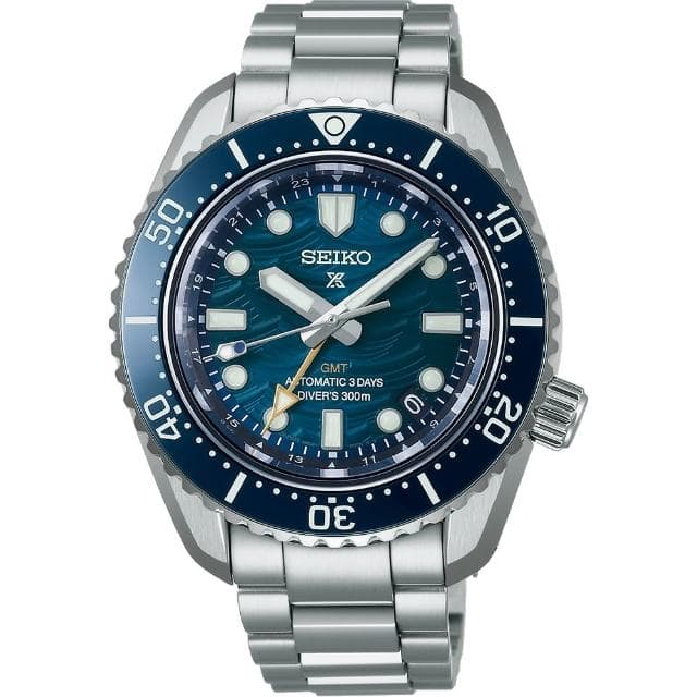 【SEIKO 精工】Prospex SPB509J1 60週年 三日鍊 藍色波浪 GMT潛水機械錶 畢業禮物(SPB509J1/6R54-00N0B)