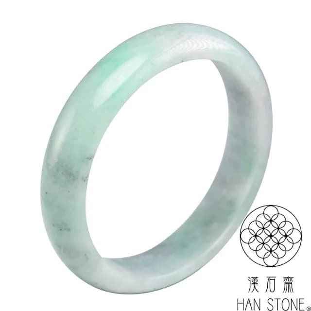 【漢石齋】情人節禮物 天然翡翠A貨 手鐲玉鐲 春帶彩飄花種(手圍18.2/版寬13.9mm)