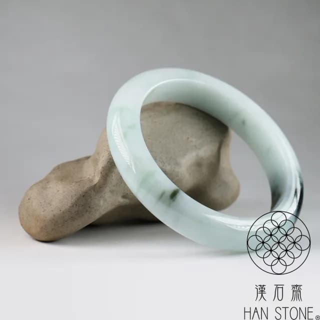 【漢石齋】情人節禮物 天然翡翠A貨 手鐲玉鐲 飄花種(手圍17.9/版寬11.9mm)