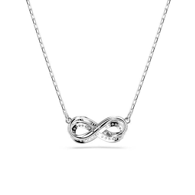 【SWAROVSKI 官方直營】Hyperbola 鏈墜 密鑲 Infinity 白色 鍍白金色