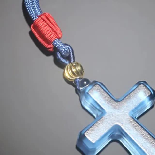 【LEEHER】琉璃項鍊/十字架吊飾/基督教禮物/天主教十字架/十字架項鍊/項鍊/項鍊男/十字架/浮雕配件/吊