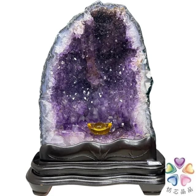 【恬芯晶品】10.75kg精選巴西金型紫水晶洞新居財位擺設OK32(紫鈦晶晶洞開運招財招貴人開業財位新春禮物)