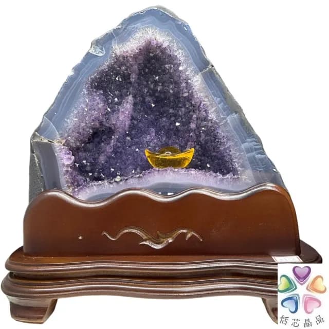 【恬芯晶品】8.75kg精選巴西金型紫水晶洞新居財位擺設OK34(紫鈦晶晶洞開運招財招貴人開業財位新春禮物)