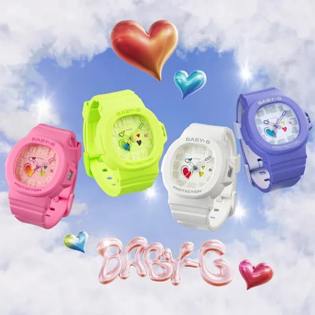 【CASIO 卡西歐】BABY-G 俏皮愛心繽紛變色手錶 4色可選(BGA-10-3A/BGA-10-4A/BGA-10-6A/BGA-10-7A/速)