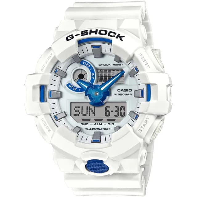 【CASIO 卡西歐】G-SHOCK  夏日海洋雙顯手錶 禮物(GA-700HDS-7A/速)