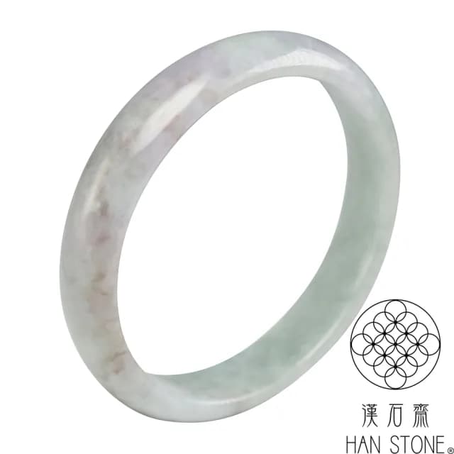 【漢石齋】情人節禮物 天然翡翠A貨 手鐲玉鐲 飄花種帶紫羅蘭(手圍18.5/版寬11.7mm)