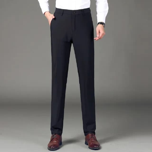 【米蘭精品】現貨秒發 男商務西裝褲修身西裝褲直筒機能免燙(男長褲休閒彈力父親節禮物4色74er5)