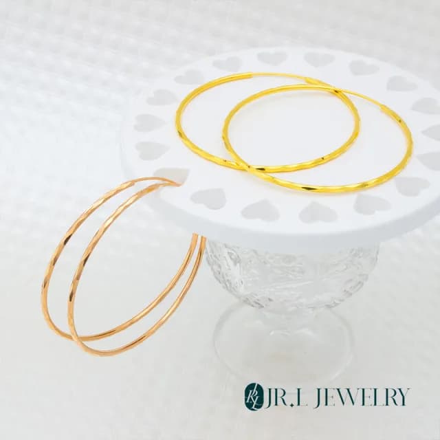 【JR.L金瑞利珠寶】情人節禮物 18K金 幾何曙光K金耳環